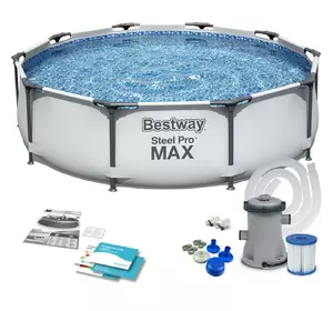 Каркасный бассейн Bestway 56408, размер 305 x 76 см с фильтрующим насосом