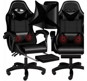Кресло геймерское PLAYER с подставкой для ног Black (100003)